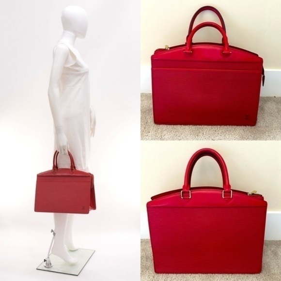 Louis Vuitton Red Satchel Bag with Structured Design - Picture 13 of 14